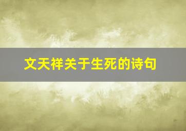 文天祥关于生死的诗句