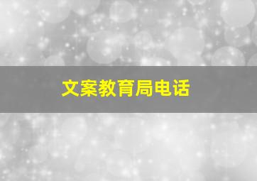 文案教育局电话