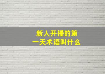 新人开播的第一天术语叫什么