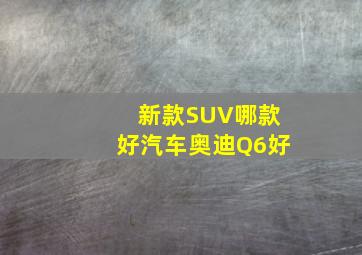 新款SUV哪款好汽车奥迪Q6好