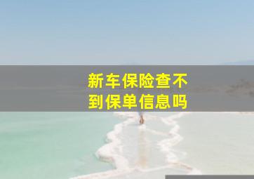 新车保险查不到保单信息吗