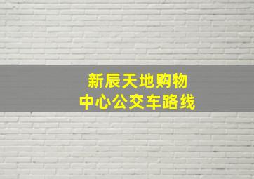 新辰天地购物中心公交车路线