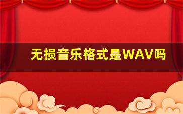 无损音乐格式是WAV吗