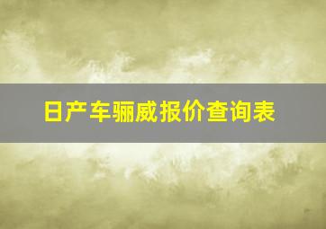 日产车骊威报价查询表