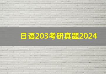 日语203考研真题2024