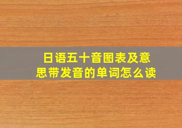 日语五十音图表及意思带发音的单词怎么读