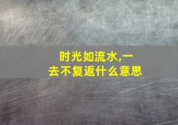 时光如流水,一去不复返什么意思