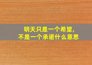 明天只是一个希望,不是一个承诺什么意思