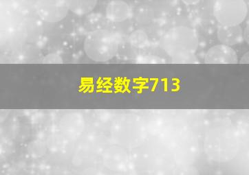 易经数字713