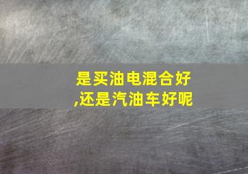 是买油电混合好,还是汽油车好呢