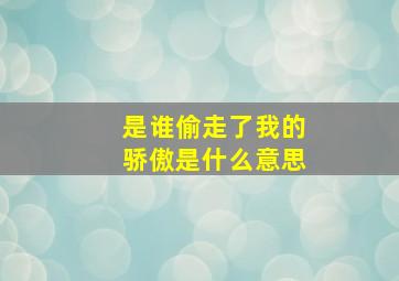 是谁偷走了我的骄傲是什么意思