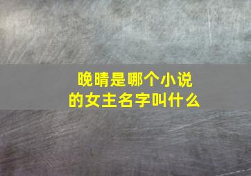 晚晴是哪个小说的女主名字叫什么