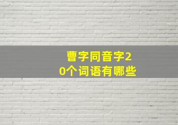 曹字同音字20个词语有哪些