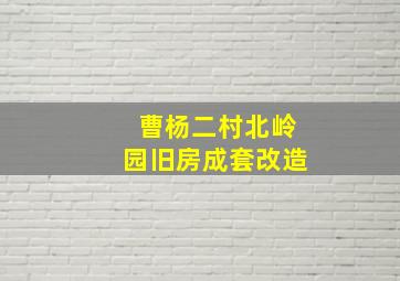 曹杨二村北岭园旧房成套改造