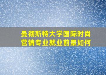 曼彻斯特大学国际时尚营销专业就业前景如何