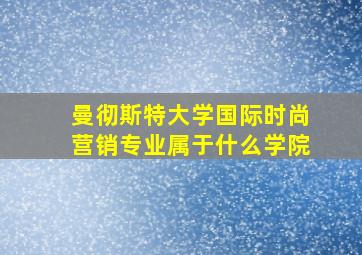 曼彻斯特大学国际时尚营销专业属于什么学院