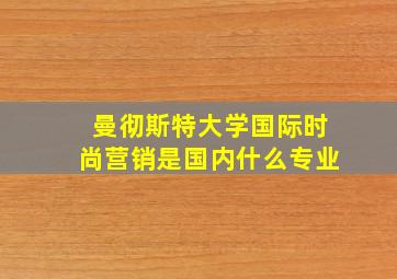 曼彻斯特大学国际时尚营销是国内什么专业