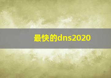 最快的dns2020