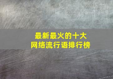 最新最火的十大网络流行语排行榜