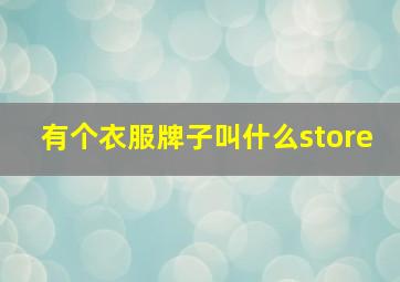 有个衣服牌子叫什么store