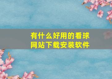 有什么好用的看球网站下载安装软件