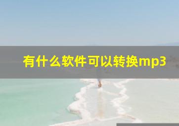 有什么软件可以转换mp3