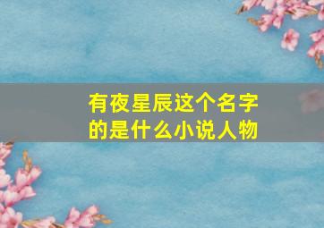 有夜星辰这个名字的是什么小说人物