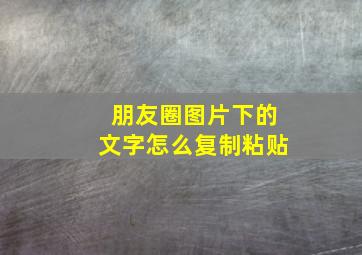 朋友圈图片下的文字怎么复制粘贴