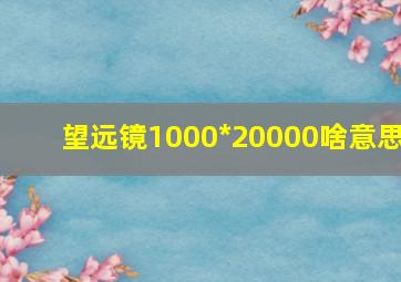 望远镜1000*20000啥意思