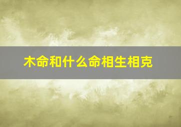 木命和什么命相生相克