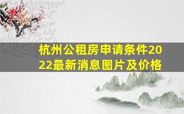 杭州公租房申请条件2022最新消息图片及价格