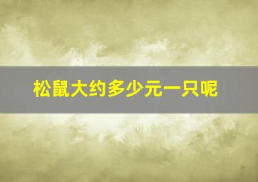 松鼠大约多少元一只呢