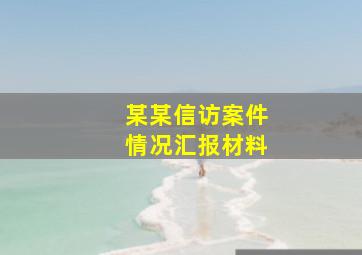 某某信访案件情况汇报材料