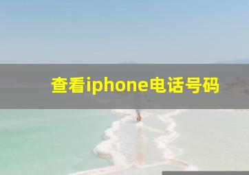 查看iphone电话号码