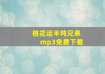 桃花运半吨兄弟mp3免费下载