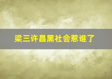 梁三许昌黑社会惹谁了