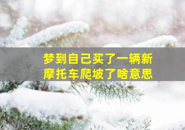 梦到自己买了一辆新摩托车爬坡了啥意思