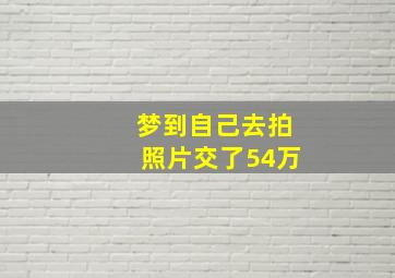 梦到自己去拍照片交了54万