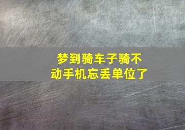 梦到骑车子骑不动手机忘丢单位了