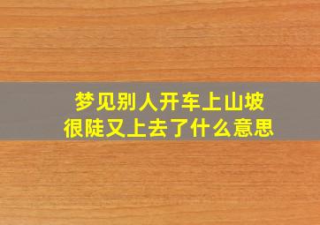 梦见别人开车上山坡很陡又上去了什么意思