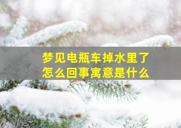 梦见电瓶车掉水里了怎么回事寓意是什么