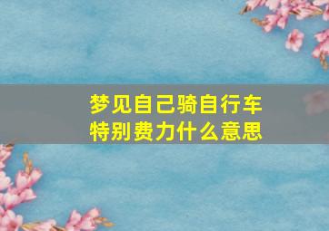 梦见自己骑自行车特别费力什么意思