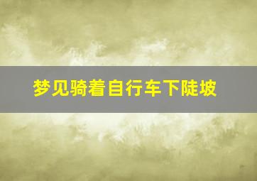 梦见骑着自行车下陡坡