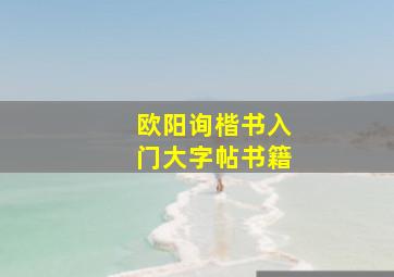 欧阳询楷书入门大字帖书籍