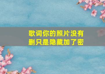 歌词你的照片没有删只是隐藏加了密