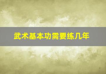 武术基本功需要练几年