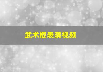 武术棍表演视频