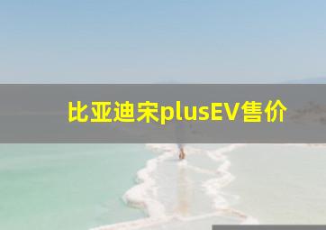 比亚迪宋plusEV售价