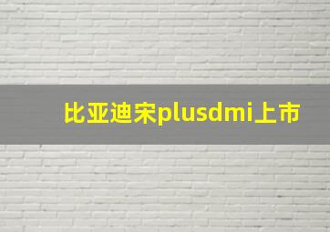 比亚迪宋plusdmi上市