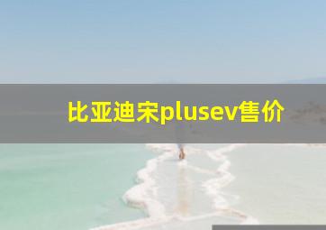 比亚迪宋plusev售价